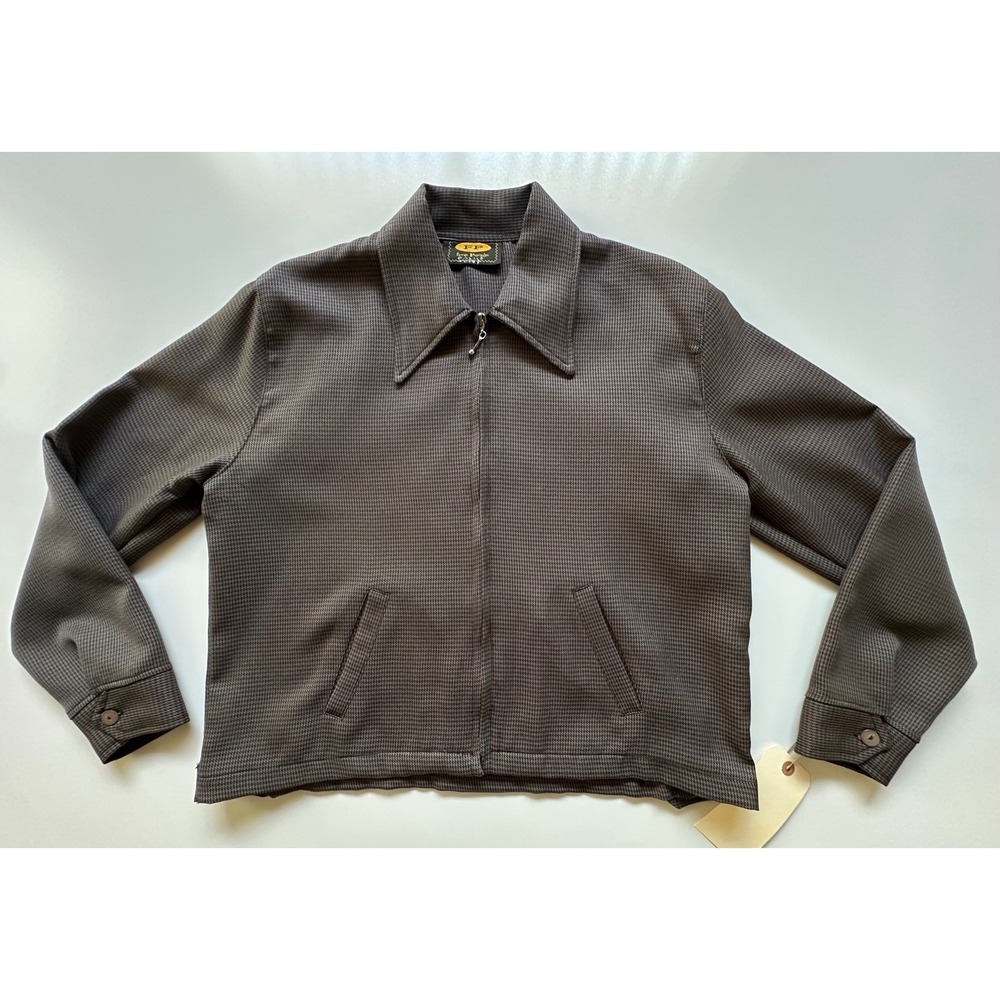 RARE Free People Sony Studios Wardrobe VTG‎  Zip Up Jacket Brown Herringbone M